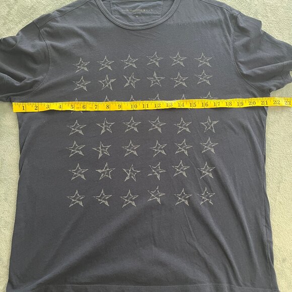 John Varvatos Star USA Mens Navy Blue Short Sleeve Rows of Stars Graphic T-Shirt - Picture 4 of 9